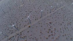 Aerial California Wind Mills Stock Footage