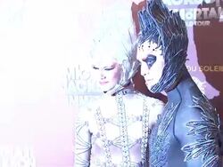 ATMOSPHERE: Cirque du Soleil performers at Michael Jackson: "The Immortal" World Tour - New York Premiere Stock Footage