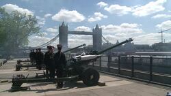 CLEAN : Gun salutes mark British queens News Clip