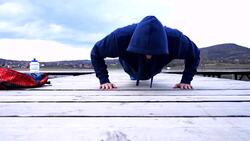 Push-ups outdoors Stock Footage