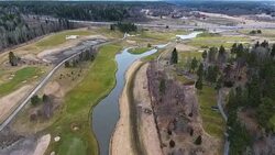 Aerial View over Golf Course Stock Footage