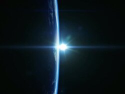 Beautyfull "Vertical" sunrise from space Stock Footage