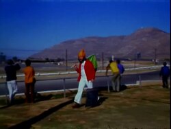 Behind the scenes at Riverside Road Race Stock Footage