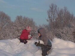 Winter. Snow fun Stock Footage