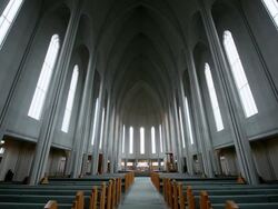 MS View of Interior of church  / Reykjavik City, Iceland Stock Footage