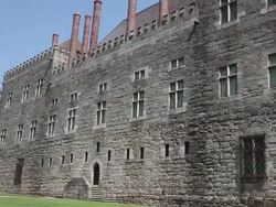 Guimaraes, exterior view of the Palace of the Dukes of Braganca, 15th century, built by Dom Alfonso, Guimaraes, UNESCO World Heritage Stock Footage