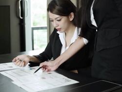 Two businesswomen team Stock Footage