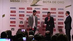VOICED : Lionel Messi recibe su cuarta Bota de Oro News Clip