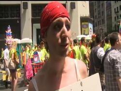 One of the world's oldest and largest gay pride parades turned into a carnival-like celebration of same-sex marriage Sunday as hundreds of thousands of revelers rejoiced at New York's new law giving gay couples the same marital rights as everyone else. News Clip