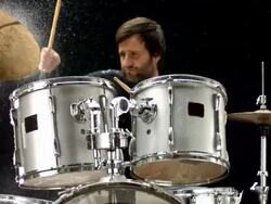 HD Super Slow-Mo: Drummer Playing On Wet Drums Stock Footage