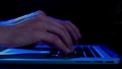 Hacker Typing Keyboard Time Lapse Stock Footage