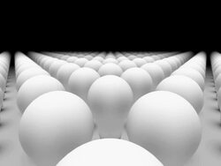 CGI flying forward over infinite old bulbs / New bulb rising and glowing Stock Footage