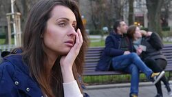 Young girl feeling lonely Stock Footage
