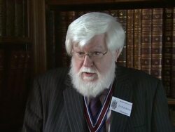 INTERVIEW - Dr Phil Stone on finally knowing what Richard III looked like and how the common opinion was incorrect at the  Richard III Facial Reconstruction Unveiling at the Society of Antiquaries, London on 5th February 2013 Stock Footage