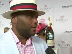 INTERVIEW - Anthony Anderson on toasting at Moet & Chandon Toasts The 139th Kentucky Derby Stock Footage