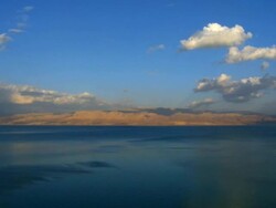 WS T/L View of clouds moving above dead sea region / Ein Gedi , Judean Desert , israel Stock Footage