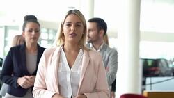 Team leader speaking. Stock Footage