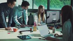 New business team, at work in the startup office Stock Footage