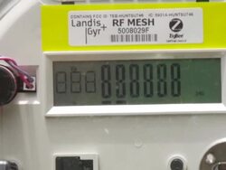 Smart meters on side of house in Austin Texas Stock Footage