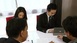 HD: Business Team Working with Financial graph analysis Stock Footage