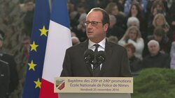 CLEAN : Hollande thanks police for preventing large scale attack News Clip