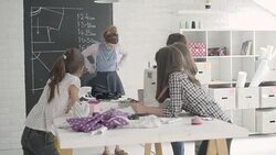 Sewing class for kids. Stock Footage
