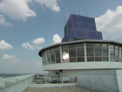 MS Shot of top of 100 North Main Building / Memphis, Tennessee, United States Stock Footage