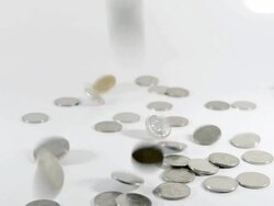 Coins falling Stock Footage