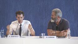 INTERVIEW - Andrew Garfield on Desmond T. Doss, his skinny body, finding strength, his brother working as a doctor and being real hero, real superhero didn't wear any spandex at 'Hacksaw Ridge' Press Conference - 73rd Venice Film Festival Stock Footage