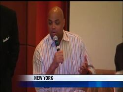 Basketball Hall of Famer Charles Barkley was in New York Tuesday as part of the broadcast team for this year's NCAA tournament. The outspoken broadcaster says he'll take it easy on the college kids, and likes Kansas to win it all. (March 8) News Clip