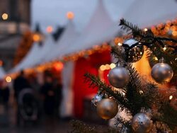 christmas market in Germany Stock Footage