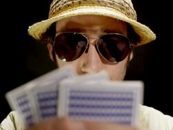 POKER PLAYER ON LIMBO-1080HD Stock Footage