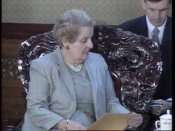 CHINA: BEIJING: US SECRETARY OF STATE MADELEINE ALBRIGHT VISIT News Clip