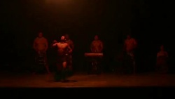 Fire Knife Hula Dancer peforms in Hawaii during Luau at Smith Family Garden Stock Footage