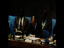 SYND 9 12 78 UNITED NATIONS SECRETARY GENERAL WALDHEIM SPEAKING AT UN SECURITY COUNCIL IN NEW YORK News Clip