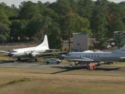 MS AERIAL Shot of Beaufort County Airport / South Carolina, United States Stock Footage