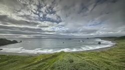 Clouds moving over Pacific Ocean Stock Footage