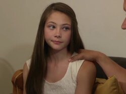 Parents have Serious Discussion with Daughter - Close Up Stock Footage