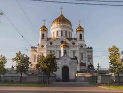 TL The Cathedral of Christ the Saviour / Russia, Moscow Stock Footage