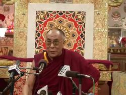 MS People from audience asking questions to Dalai Lama AUDIO / Dharamsala, Himachal Pradesh, India Stock Footage