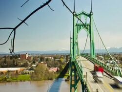 Portland Bridges Pan Stock Footage