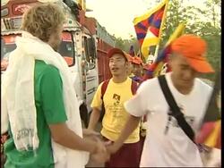 250 Tibetan monks and other activists march in New Delhi News Clip