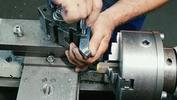 Man in factory work at Milling Machines Stock Footage