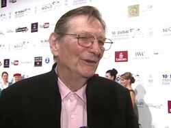 INTERVIEW - Fred Schepisi on looking forward to seeing the reaction that the audience has to his film at the 'Words and Pictures' Red Carpet at Madinat Jumeirah on 2013-12-13 in Dubai, United Arab Emirates. Stock Footage