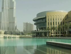 Pan Left Reveal Burj Khalifa Dubai United Arab Emirates Stock Footage