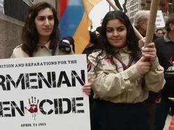 Marches Across The Country Mark The 100th Anniversary Of The Armenian Genocide Stock Footage