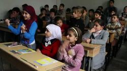 Elementary School in Aleppo, Syria Stock Footage