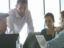 Start up business in raw space Stock Footage