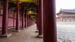 Day and night view of Geunjeongjeon(Korean National Treasure) at Gyeongbokgung ancient palace Stock Footage