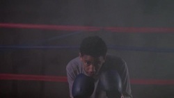 A boxer performs agility training. Stock Footage